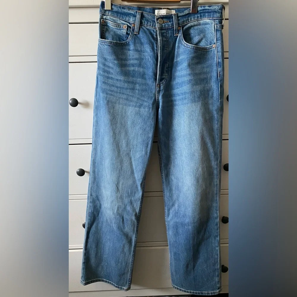 Denim Forum Aritzia The Arlo High Rise Straight 28L Jeans Buttonfly Size 30 - Picture 4 of 11